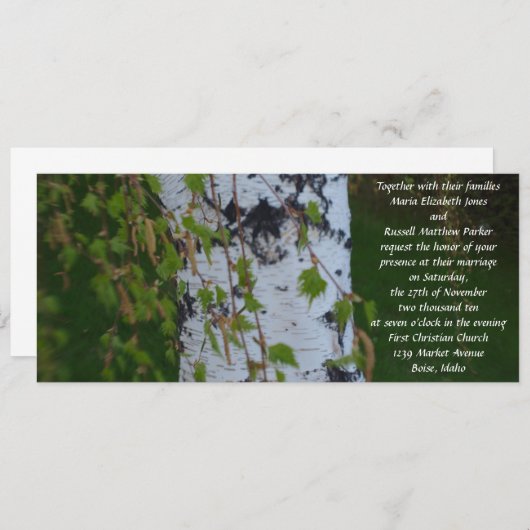 泣く樺の木結婚ズ 招待状 (正面/裏面)