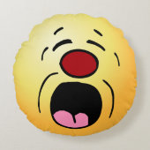 泣く顔:私は私の愚かな仕事に行かなければならないことを嫌う ラウンドクッション (正面)