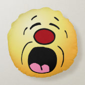 泣く顔:私は私の愚かな仕事に行かなければならないことを嫌う ラウンドクッション (裏面)