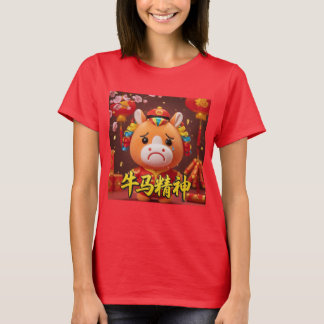 泣く馬:旧正月Tシャツ Tシャツ