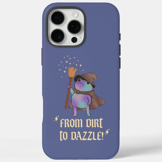 泥から輝きへ おもしろい魔法使いカエル 魔女の帽子 Case-Mate iPhoneケース (裏面)