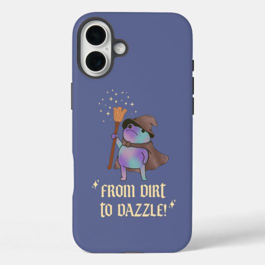 泥から輝きへ 面白い魔法使い カエル 魔女の帽子 Case-Mate iPhoneケース (裏面)