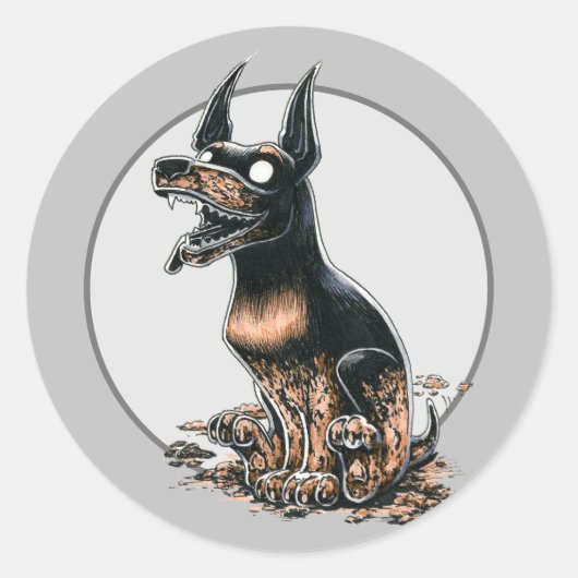 泥だらけのブバディクラシックラウンドステッカー ラウンドシール (正面)