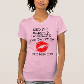 泥だらけのメイクアップ ダートバイク モトクロス Tシャツ
