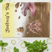 泥のおもしろいのふきんのカバ キッチンタオル (折り畳み)