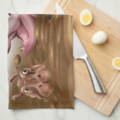 泥のおもしろいのふきんのカバ。 女の子の名前 キッチンタオル (四つ折り)