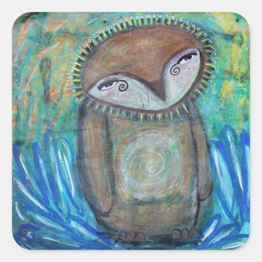 泥のスキッパー、勇気を出せ、四角いステッカー スクエアシール (正面)