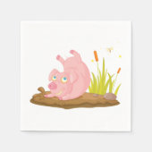 泥のナプキンの中の豚 スタンダードカクテルナプキン (正面)