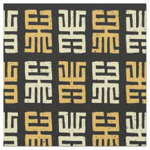 泥のプリント刺激を受けたパターン|黒/黄/オレンジ