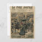 泥の中でパリの歩くで冬 ポストカード (正面/裏面)