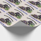 泥の中のモンスタートラック ラッピングペーパー (角)