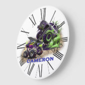 泥の中のモンスタートラック ラージ壁時計 (傾斜)