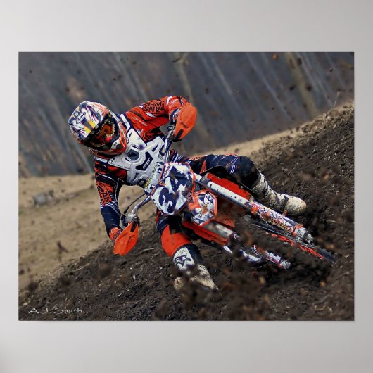 泥の中の女性MXレーサー ポスター (正面)