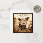 泥の中の豚、ハグとキス、カスタマイズ可能 ノートカード (正面/裏面インサイチュ)