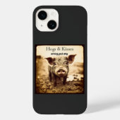 泥の中の豚、ハグとキス、カスタマイズ可能 Case-Mate iPhoneケース (裏面)