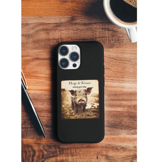 泥の中の豚、ハグとキス、カスタマイズ可能 Case-Mate iPhoneケース