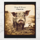 泥の中の豚、豚とキス ワインラベル (シングルラベル)