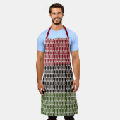 泥の布アフリカパターン エプロン (着用した状態)