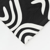 泥の布スタイル080215 – 黒に白 フリースブランケット (角)