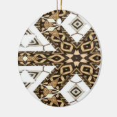 泥の布パターン セラミックオーナメント (左)