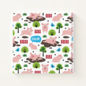 泥の手帳に入った幸せな子豚 ノートブック (裏面)