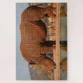 泥を肌に塗ったサイ ジグソーパズル (縦)