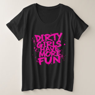 泥んこガールズはもっと楽しそう マダー マッディング ガール プラスサイズTシャツ
