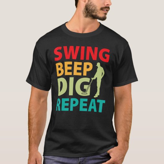 泥んこフィッシング スイング・ビープ・掘る・リピート Tシャツ (正面)