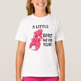 泥んこ遊びは悪くない ダートバイク ガール カスタム Tシャツ