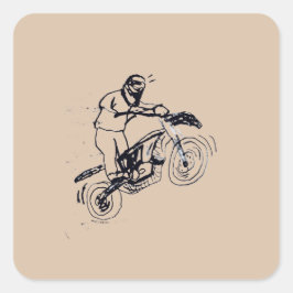 泥バイクの子供用ステッカー スクエアシール