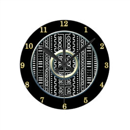 泥モダン地模様壁時計 ラウンド壁時計