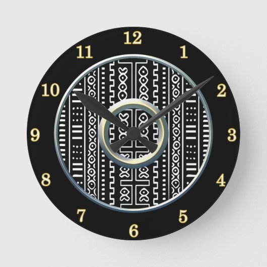 泥モダン地模様壁時計 ラウンド壁時計 (正面)