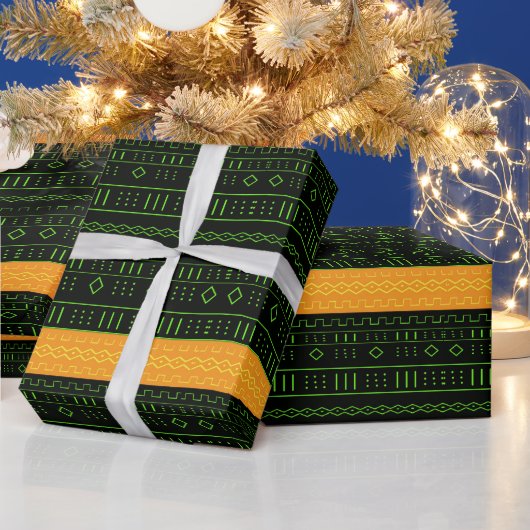 泥モダン布 ラッピングペーパー (クリスマス)