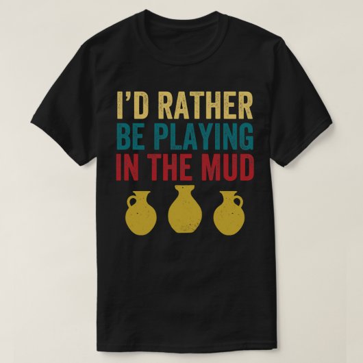 泥土遊の陶土の中におもしろい入れ Tシャツ (デザイン正面)