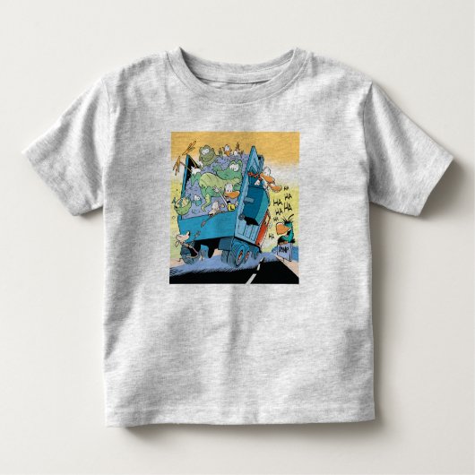泥地のごみ収集車の幼児のTシャツ トドラーTシャツ (正面)