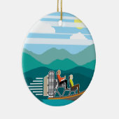 泥地のボートの乗車のエアボート セラミックオーナメント (右)