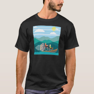 泥地のボートの乗車のエアボート Tシャツ