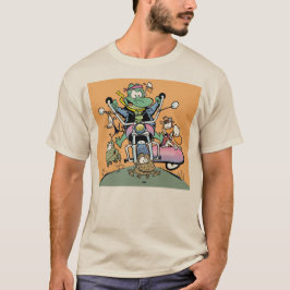 泥地のモーターバイクの恋人のTシャツ Tシャツ