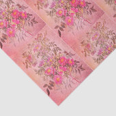 泥地のローズピンクの花柄のティッシュペーパー 薄葉紙 (詳細)