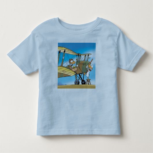 泥地の丁のアヒルの複葉機の幼児のTシャツ トドラーTシャツ (正面)