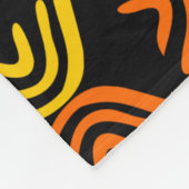 泥地スタイル080215 – 黒のオレンジとオレンジ フリースブランケット (角)