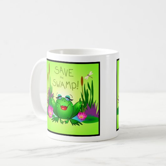 泥地Beulahをカエルの沼地の芸術救って下さい コーヒーマグカップ (正面左)