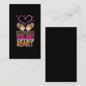 泥手はハート陶器の恋人を暖めます 名刺 (正面/裏面)