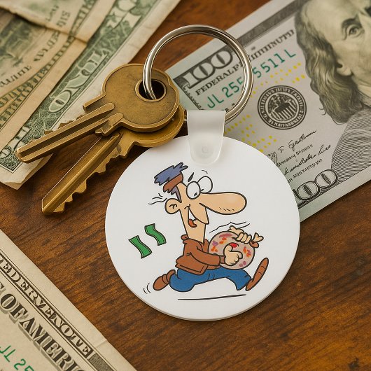 泥棒がお金を盗む キーホルダー