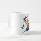 泥棒がお金を盗む コーヒーマグカップ (正面左)