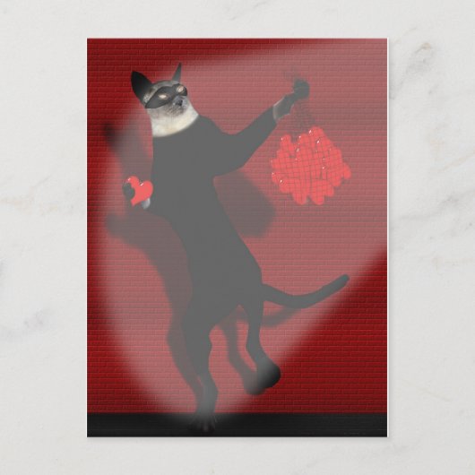 泥棒のハート葉書 ポストカード (正面)