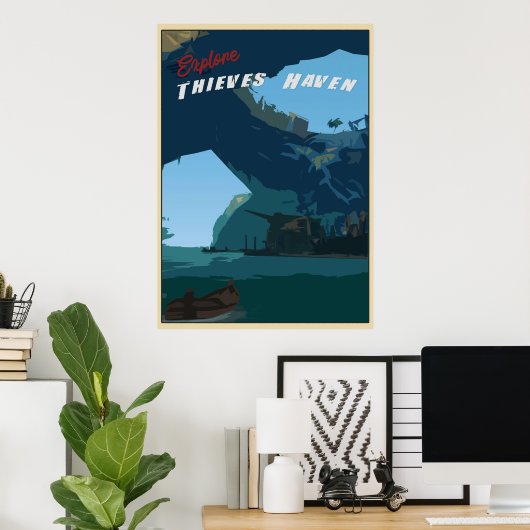 泥棒の海が泥棒の避難所を探索 ポスター (ホームオフィス)
