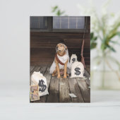 泥棒の花嫁の犬の衣装の本のノテおもしろいカード サンキューカード (スタンド正面)