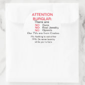 泥棒警告ステッカーおもしろい ラウンドシール (バッグ)