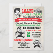 泥棒警官の誕生日のパーティの招待状 招待状 (正面)